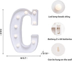 Foaky LED Letter Lights Sign Marquee Light Up Letters Sign for Night Light Wedding/Birthday Party Battery Powered Christmas Lamp Home Bar Decoration(C)