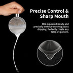 watchget Milk Frothing Pitcher 250ml/8oz Stainless Steel Espresso Steaming Pitcher Milk Coffee Cappuccino Latte Art Barista Steam Jug Espresso Frother Cup, Silver
