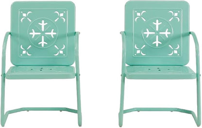 Crosley Furniture Azalea 2-Piece Outdoor Chair Set, Vintage Retro Metal Patio - Image 4