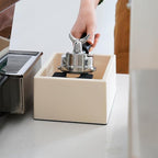 watchget Espresso Knock Box, Coffee Ground Knock Box, Dual Function Storage and Tamping Tool with Non-Slip Base, Made of Durable ABS Plastic, Perfect for Baristas and Coffee Enthusiasts, White