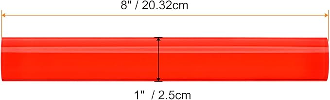 HARFINGTON Acrylic Clay Roller 8 Inch x 1 Inch Solid Non-Stick Plastic Round Tube Roller Polymer Clay Rod Fondant Rolling Pin for Shaping, Sculpting, Modeling DIY Crafts, Red