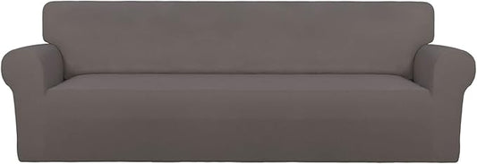 PureFit Stretch Couch Covers for Sofa 4 Seater Slipcovers Taupe | 1-Piece Sofa by PureFit