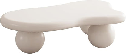 40” Cloud Coffee Table with 3 Ball Legs, Modern Irregular Center Table - Image 9