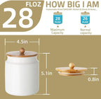 Sweejar Ceramic Kitchen Canisters, 28 FLOZ Porcelain Food Storage Jar with Airtight Seal Wooden Lid, Home Container Serving for Coffee Beans, Tea-leave, Sugar, Salt, Tool Bucket (Turquoise)