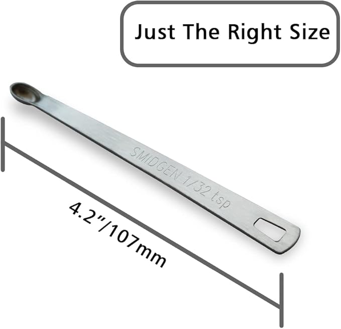 1PCS 1/32 Teaspoon(1/32tsp, 0.16ml, Smidgen) Single Tiny Measuring Spoon, Small Individual Stainless Steel Measure Spoons Only