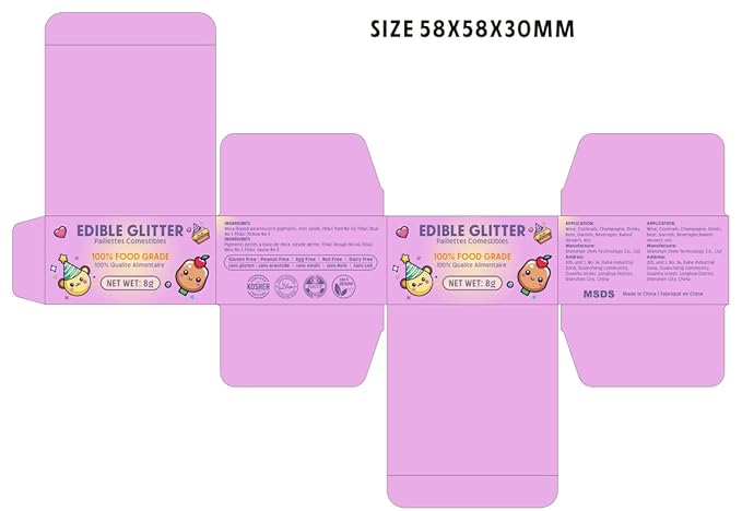 Nomeca Edible Glitter for Drinks Cakes, 8 grams Food Grade Luster Dust Sprinkles Glitter for Cake Decorations, DIY Cocktails, Beverages & Cake Decorating, Dessert Cake Topper (8-Rose Gold)