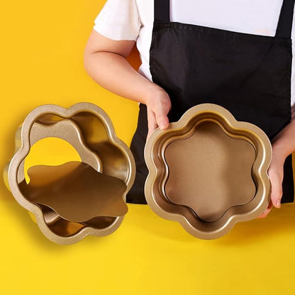 Specialty Forms NonStick Baking Tray Shaped Cake Bread Pizza Baking Pan Golden Carbon Steel