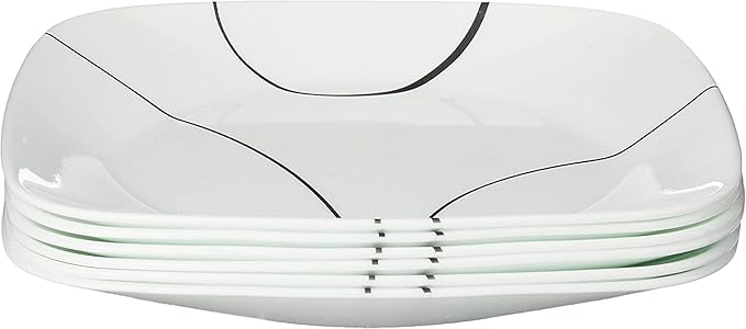Corelle Vitrelle 6-Piece Salad Plate Set, Triple Layer Glass and Chip Resistant, Lightweight Square 8-1/2-Inch Plates Set, Splendor