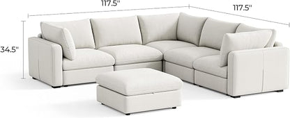 LINSY HOME Oversized Modular Sectional Sofa, Rubik V Modern Sectional Couch Set - Image 2
