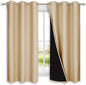 NICETOWN Bedroom Full Blackout Curtain Panels, Super Thick Insulated Grommet by NICETOWN