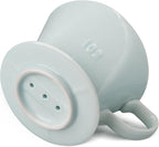 Handmade Pour Over Ceramic Coffee Dripper - Authentic Brewing Experience for Camping, Office, and Home (Blue)