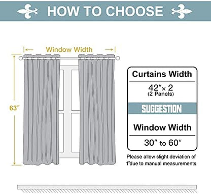 ChrisDowa Blackout Curtains for Bedroom 4 Panels Set, Light Grey, 42 x 63 - Image 5