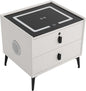 Smart Nightstand w/Fingerprint Lock Drawers, Smart Bedside Table w/USB Charging by Headery