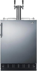 Summit Appliance 24" Wide Wine Kegerator/Refrigerator Combo, Black Interior, Caster Wheels, Residential/Commercial Use (RHD, Wine)