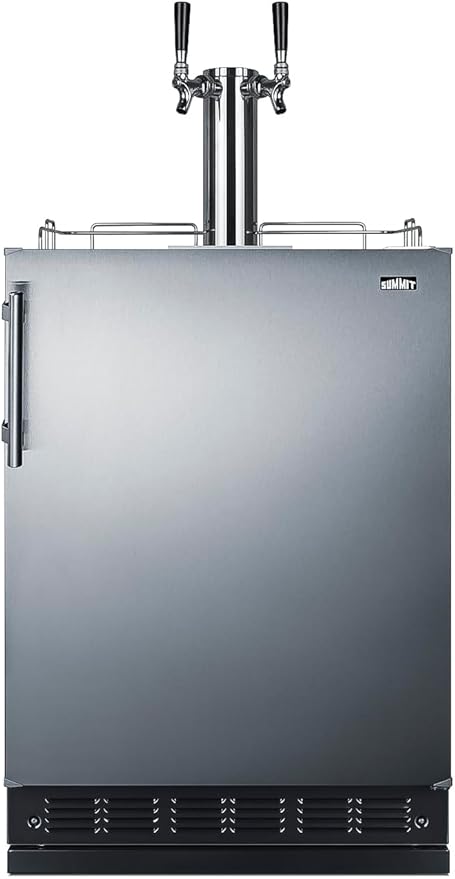 Summit Appliance 24" Wide Wine Kegerator/Refrigerator Combo, Black Interior, Caster Wheels, Residential/Commercial Use (RHD, Wine)