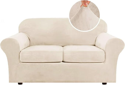 H.VERSAILTEX 3 Piece Stretch Sofa Covers Couch Covers by HVERSAILTEX