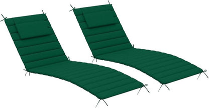Sundale Outdoor Olefin Quilted Lounge Cushion Set of 2, Patio Foldable Chaise by SundaleOutdoor