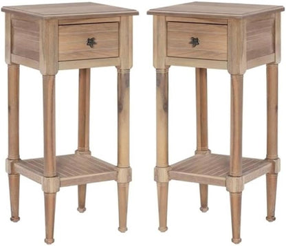 Home Square Wood Accent Starfish Coastal Side Table in Natural by HomeSquare