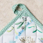 Maison d' Hermine Pot Holders 100% Cotton Heat Resistant Potholders 8" x 8" Hot Pads with Loop BBQ, Cooking, Baking, Grilling, Kitchen, Handling Hot Pans (Pack of 1, Snowy World)