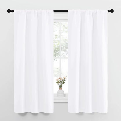 NICETOWN White Curtains for Bedroom, Short Curtains & Draperies for Small Window by NICETOWN