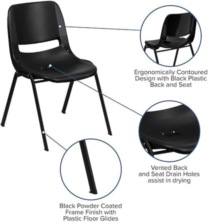 Flash Furniture HERCULES Series 440 lb. Capacity Kid's Black Ergonomic Shell - Image 4