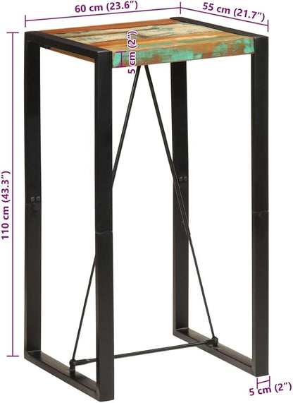 SKM Bar Table 60x55x110 cm Solid Wood Reclaimed - Image 7