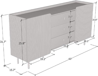 Meble Furniture Dalia 160cm x 45cm x 75cm Engineered Wood Sideboard — Cashmere - Image 2