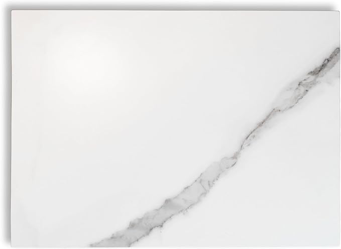 Multi-Purpose Pastry Marble Design Stone Tray Cutting Board Slab With Non-Slip Feet,Stone Cheese Pastry Board,Marble Serving Tray, Easy To Clean(16" x 12") (XR902, 16 * 12)