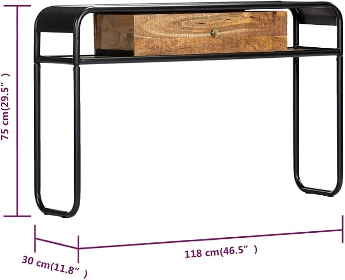 Solid Mango Wood Console Table for Living Room, Entry - Image 2