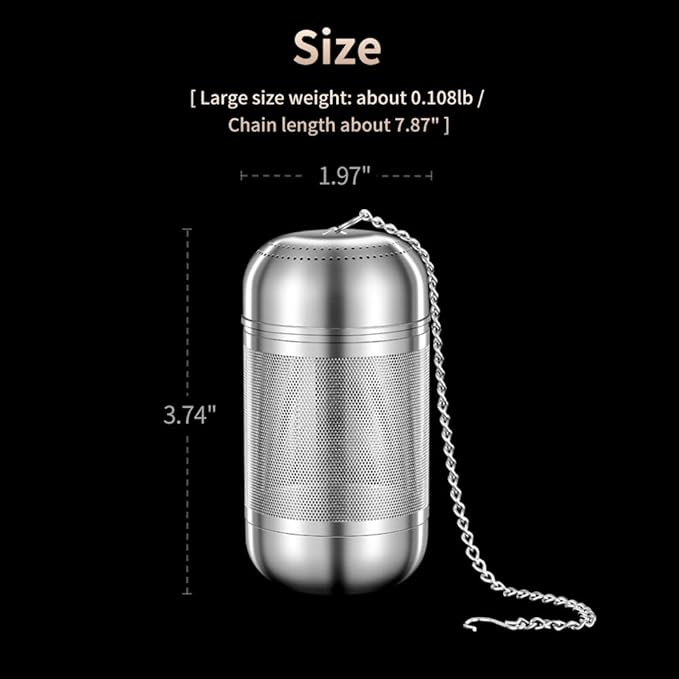 2Pack Tea Strainers for Loose Tea, Extra Fine Mesh Tea Infuser, 316 Stainless Steel Loose Leaf Tea Steeper, Tea Infuser for Loose Leaf Tea (2 Pack - Large + Small)