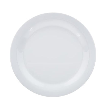 Amazon Basics Melamine (Plastic) Plate, 6 Piece Set, 10.5 in, White