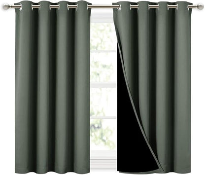 NICETOWN Dark Mallard 100% Blackout Curtains 45 inches Long, 2 Thick Layers by NICETOWN