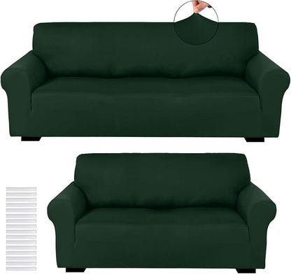 Peryiter 2 Pcs Sofa Covers Couch and Loveseat Covers Set Stretch Sofa Slipcover by Peryiter