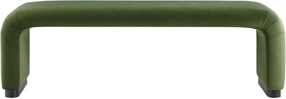 Modway EEI-6734-BLK-MOS Koda Performance Velvet Waterfall Long Bench - Image 5