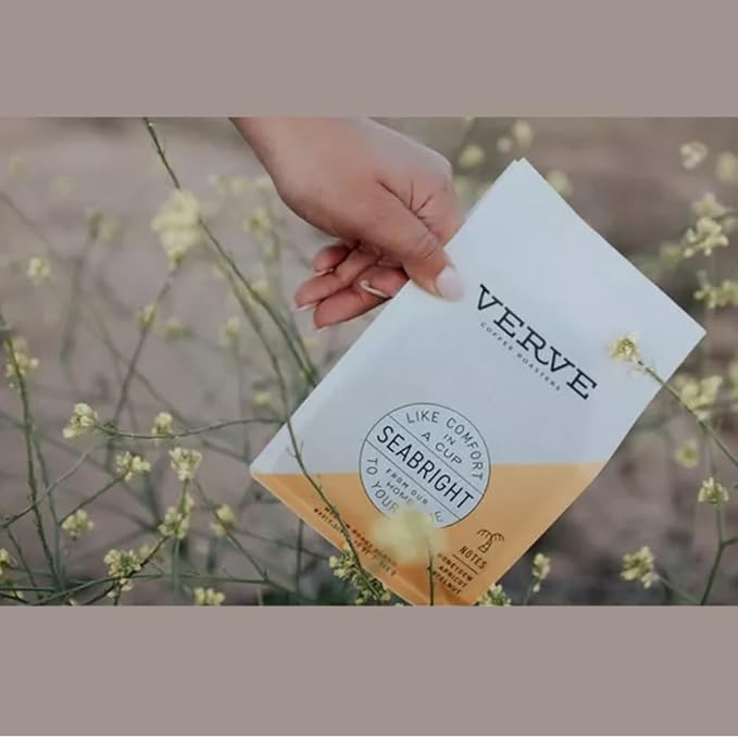 Verve Coffee Roasters Whole Bean Coffee Seabright House Blend | Medium Roast, Brewed or French Press, Direct Trade, Resealable Pouch | Enjoy Hot or Cold Brew | 12oz Bag