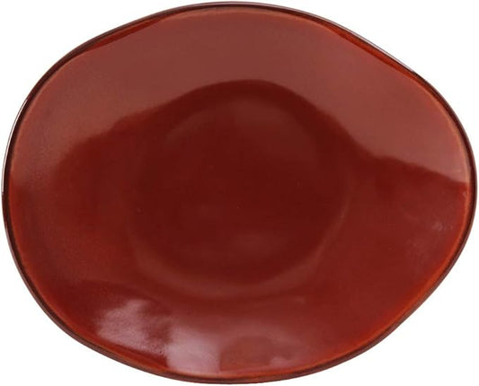 Tuxton China GAR-652 Ellipse Plate, 12" x 9-3/4", oblong, microwave & dishwasher safe, oven proof, fully vitrified, lead-free, ceramic, TuxTrendz, Artisan, Red Rock, Pack of 12