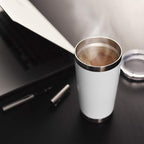 DOMICARE 20oz Stainless Steel Tumbler Bulk with Lid, Double Wall Vacuum Insulated Travel Mug, Powder Coated Coffee Cup, Powder White, 1 Pack
