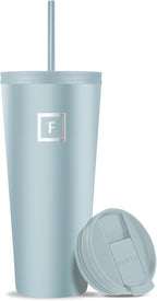 IRON °FLASK Classic Tumbler - Vacuum Insulated Stainless Steel Water Bottle, Double Walled, Drinking Cup, Insulated Travel Mug (Morning Mist, 32 oz Solid Lid)