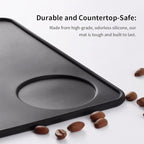 Non-Slip Silicone Espresso Coffee Tamper Mat 5.9x7.87inch Coffee Powder Pad Coffee Press Counter Mat Espresso Machine Tamp Mat Tamping Mat for Barista Tools and Accessories (Black）