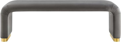 Modway EEI-6734-BRA-STG Koda Performance Velvet Waterfall Long Bench, Brass - Image 5
