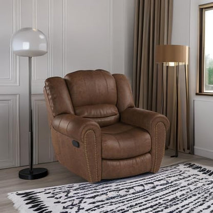 CANMOV Leather Recliner Chair, Classic and Traditional Manual Recliner Chair - Image 5
