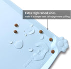 Hoki Found L Silicone Non Slip Pet Dog Cat Bowl Mats - Placemat - Feeding Mat - Waterproof - For Carpet - Frost