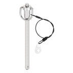 uxcell 1 Pcs Quick Release Pin, 5/16" x 4"(Dia. x L) Push-Button Ball Locking Pin 304 Stainless Steel Ring Handle Locking Pin with Wire for Audio Bimini Top Marine, Silver