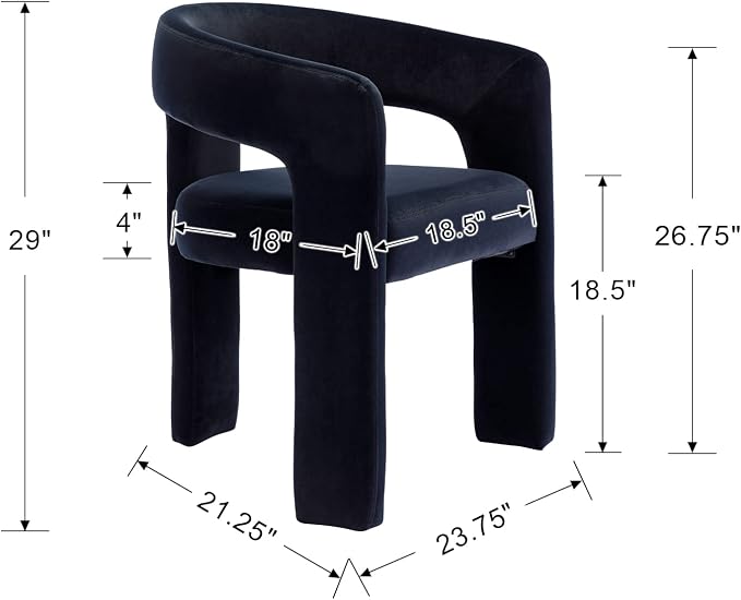 BESTANO Modern Velvet Fabric Upholstered Dining Chairs - Image 3