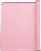 uxcell Silicone Pastry Mat, 19.7" x 15.8" Silicone Baking Mat with Measurements, Non-Stick Dough Rolling Mat for Making Pastry Cookies Bread Pizza Pink
