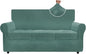 ZNSAYOTX Luxury Velvet Couch Cover 4 Piece Stretch Sofa Covers by ZNSAYOTX