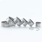 Fluted Cookie Cutters- Round Biscuit Cutters Set of 6 Pieces, Double Sided Fluted and Plain Edge Cookie Cutters, Stainless Steel