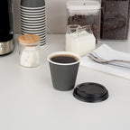 Restaurantware 8 Ounce Double Wall Disposable Coffee Cups, 500 Insulated Gray Paper Tumblers, with Ripple Wall Design, Lids Sold Separately for Hot Drinks like Tea, Hot Chocolate, and More