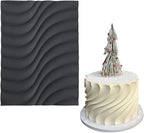 mostsom Fondant Silicone Mold for Cake Decoration Cake Border Downsand Pattern Impression Mat Fondant Embossing Stencil for DIY Cookies, Cupcakes, Chocolate, Flexible (F_Downsand)