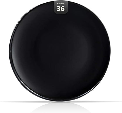 Stoneware Coupe Commercial Grade Dinnerware, Matte Black Plate 6.5", Case of 36